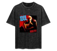 Billy Idol Rebel Yell T-Shirt Printed tee Graphic Top for Men Black Shirt M
