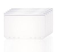 BillyBath 15PC A6 6 Agujeros Binder Bolsillos Plástico Transparente con Cremallera Carpeta Impermeable para Archivos Documentos Cuadernos Tarjetas