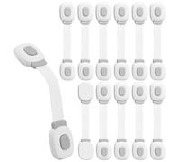 BillyBath Premium Baby - Juego de 12 cierres de seguridad para armarios de niños, para cajones, frigorífico, asiento de inodoro con adhesivo fuerte, sin taladrar, color gris