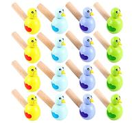 Biluer 24 Piezas de Silbatos de Madera de Dibujos Silbido de Pájaro Silbato de Madera para Fiestas Silbato para Niños para Tus Hijos Cumpleaños Navidad Festivos (Color Aleatorio)