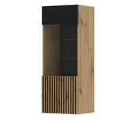 BIM Furniture Auris - Vitrina de cristal (115 cm), color negro mate