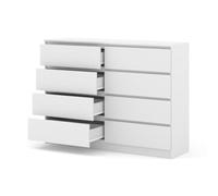 BIM Furniture Cómoda Maja de 140 cm con 8 cajones - Blanco Mate | Bim Furniture - ref. 5903769751556 - 5903769751556 - Blanco