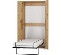 BIM Furniture Teddy - Armario cama vertical con cama abatible de 90x200 cm, armario con cama abatible integrada, cama funcional con somier (Roble Artisan)