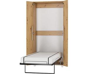 BIM Furniture Teddy - Armario cama vertical con cama abatible de 90x200 cm, armario con cama abatible integrada, cama funcional con somier (Roble Artisan)