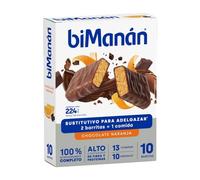 biManán Barritas Sustitutivas Sabor Chocolate y Naranja 10uds