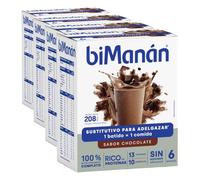 biManán - Batido de Chocolate, Batidos Sustitutivos de Comidas para Adelgazar, Bajos en Calorías, Ayudan a Perder y Controlar el Peso, con Proteínas, Vitaminas y Minerales - 6 x 50 g: 300 g
