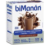 biManán Batido Sustitutivo Sabor Chocolate 6uds