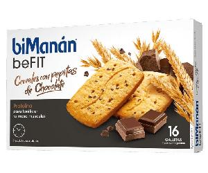 Bimanán Be Fit Galletas Cereales con Pepitas Chocolate 16 Uds