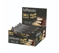 biManán beFIT - BARRITAS CHOCOLATE CON CACAHUETES - Alimento Hiperproteico - Cobertura de Chocolate Negro y Cacahuetes - 36% de Proteínas - Expositor 20 Unidades (700g)