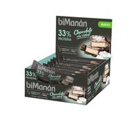 biManán beFIT - Barritas Chocolate con Coco - Alimento Hiperproteico - Cobertura de Chocolate Negro y Coco - 33% de Proteínas - Expositor 20 Unidades (700g)