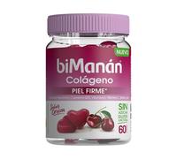 BIMANÁN COLÁGENO - PIEL FIRME Complemento alimenticio con Ácido hialurónico, CoQ10, Vitamina E, Vitamina C, Biotina y Zinc, ayudan a mantener la piel en optimas condiciones, sabor cereza, 60 gummies