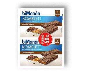 Bimanan Komplet barritas Chocolate crujiente 8 barritas, 2ª unidad al 50%