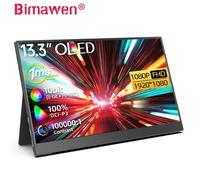 Bimawen-Monitor portátil OLED de 13,3 pulgadas, dispositivo con tiempo de respuesta de pantalla FHD, 1ms, 10bit, 100% DCI-P3, con modo adaptable Sunc Game HoR 13.3inch OLED
