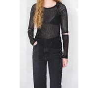Bimba y Lola Black Jersey-knit A-line T-shirt Talla: M | Manga Larga Outlet | Mujer | Negro