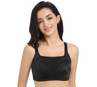 BIMEI Sujetador de mastectomía con bolsillos para prótesis mamaria para mujer, cobertura completa, sin varillas, brasier diario talla grande 8926, Negro, 95C