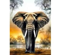 Bimkole 5d Diamond Painting Kit Bricolaje Arte Elefante, Otoño árbol Muerto Pintura Diamantes Kits Estampados De Punto De Cruz Diamantes de Imitación Decoración de Pared, (40x50 cm)