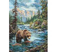 Bimkole 5d Diamond Painting Kit Bricolaje Arte Oso, Animales Del Bosque Pintura De Arte Pintura Diamantes Kits Estampados De Punto De Cruz Diamantes de Imitación Decoración de Pared 30x40cm