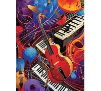 Bimkole 5d Diamond Painting Kit Bricolaje Arte Piano De Guitarra, Nota Pintura De Arte Pintura Diamantes Kits Estampados De Punto De Cruz Diamantes de Imitación Decoración de Pared 30X40 cm
