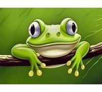 Bimkole 5d Diamond Painting Kit Bricolaje Arte Rana, Planta Rama Animal Pintura Diamantes Kits Estampados De Punto De Cruz Diamantes de Imitación Decoración de Pared, (30x40 cm)