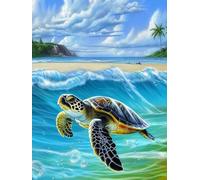 Bimkole 5D Diamond Painting Kit Bricolaje Arte Tortuga Marina, Animales Pintura De Arte Pintura Diamantes Kits Estampados De Punto De Cruz Diamantes de Imitación Decoración de Pared 30X40 cm