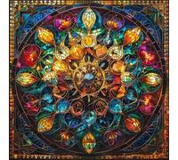 Bimkole 5d Diamond Painting Kit Flor Mandala Bricolaje Arte, Pintura De Arte Pintura Diamantes Kits Estampados De Punto De Cruz Diamantes de Imitación Decoración de Pared (30x30cm) y2711