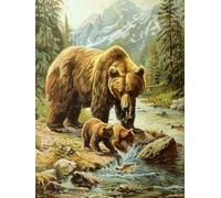 Bimkole 5d Diamond Painting Kit Oso Bricolaje Arte, Pintura De Arte Pintura Diamantes Kits Estampados De Punto De Cruz Diamantes de Imitación Decoración de Pared (30X40cm) QG2806