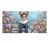 Bimkole 5D Formularios Especiales Grande Diamond Painting Kit Bricolaje Arte Flor, Libros Pintura Diamantes Kits Estampados De Punto De Cruz Diamantes de Imitación Decoración de Pared 30x60 cm