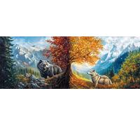 Bimkole 5D Grande Diamond Painting Kit Bricolaje Arte Oso, Lobos Pintura De Arte Pintura Diamantes Kits Estampados De Punto De Cruz Diamantes de Imitación Decoración de Pared 30x80 cm