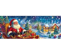 Bimkole 5D Grande Diamond Painting Kit Bricolaje Arte Papá Noel, Iglú Pintura De Arte Pintura Diamantes Kits Estampados De Punto De Cruz Diamantes de Imitación Decoración de Pared 30x80 cm