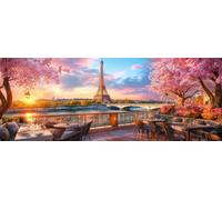 Bimkole 5D Grande Diamond Painting Kit Bricolaje Arte Torre Eiffel, Paisaje Pintura De Arte Pintura Diamantes Kits Estampados De Punto De Cruz Diamantes de Imitación Decoración de Pared 30x80 cm