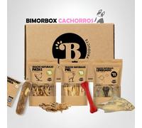 BIMORBOX Cachorros Pequeños - Pack Ahorro con Juguete, Mordedor de Olivo y Snacks Sin Aditivos