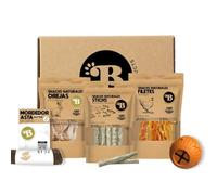 BIMORDISCOS Caja para Perros Senior Pequeños, Pack de Cuidado Natural, con Asta de Ciervo, Juguete Interactivo y Snacks, para Razas Pequeñas hasta 10kg Aprox., A Partir 7-8 Años