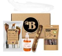 BIMORDISCOS Pack Ahorro - Salmón Lovers - 4 Unidades - Snacks, Mordedor Natural y Aceite de salmón para Perro