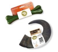 BIMORDISCOS PACK Juguete Indestructible para Perros + Cuerno de Búfalo para Perros