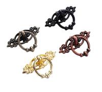 BIMRTGXR Manija Retro for puerta de gabinete, manija de aleación antigua, anillo de tracción for cajón, manija de caja de madera, anillo colgante for muebles del hogar, decoración DIY(Red Gulas)