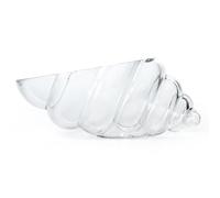 BIMUYI Jarrón decorativo de concha, cuenco de concha de cristal, longitud de 28 cm, soporte transparente para popurrí