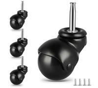 BIMUYI Ruedas de bola vintage de 50 mm, ruedas giratorias esféricas con enchufes, soporte de vástago de 8 x 38 mm para muebles, sofá, carrito, silla, armario, juego de 4