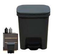 Bin de basura de cocina - 25x24x30 cm de residuos de paso, contenedor de protección de olor a PP, tapa rectangular suave y cerrada con operación de pedal | Organizador de contenedor compacto, para el