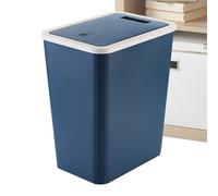 Bin de reciclaje con top de prensa - lata de basura de 13l, forma rectangular delgada, superficie fácil y limpia, construcción resistente ligera | Contenedor de desechos moderno para casa, cocina, dor