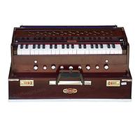 Bina Harmonium BINA No.17 Delux, versión portátil plegable, doble caña especial, Safri, Kirtan, 9 paradas, 3-1 2 octavas, modelo de color palisandro 17Dx