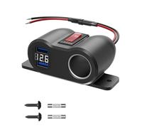 Binamao 12V 36W QC3.0 USB-A 120W Toma de Cargador de Coche Enchufe de Mechero Panel de Enchufes Dual USB Carga Puertos Carga Rapida con Indicación de Tensión Interruptor para Auto Barcos Camiones