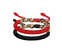 Binaoogi 2 pulseras hechas a mano, pulseras de cuerda para hombres y mujeres, pulseras de la suerte para parejas, pulsera Pura vida, pulsera retro hecha a mano, pulseras elásticas con tamaño ajustable