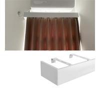 Binario - Barra de cortina de 1,8 m, montaje en pared/techo, elegante panel de cenefa opaca para dormitorio, no requiere pistas, elegante solución de decoración del hogar, fácil de instalar