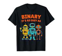 Binario Es Tan Fácil como 01 10 11 Divertido Robot Camiseta