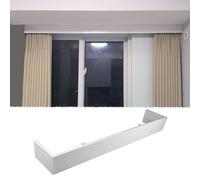 Binario - Panel de cortina opaca de 3,2 m para dormitorio, no necesita varillas, elegante tratamiento de ventana para montaje en techo/pared, cenefa de marco blanco para control de luz