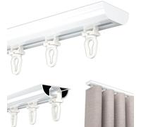 Binario per Tende Riel para Cortina De Montaje en Techo, Barras De Cortinas De Ondas, Pista De Cortina De Aluminio, Riel De Cortina De Separador De Ambientes(210cm(6.9FT),125mm)