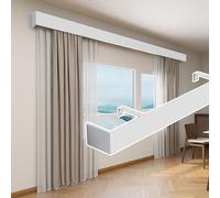 Binario Tenda Soffitto in Alluminio per Finestra - Mantovana Senza Binari Pannello Copertura Oscurante Copribastone Tagliabile 310cm - Elegante Decorazione per Tende da Parete