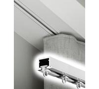 Binario Tenda Soffitto per Decorazioni Aste per Tende da Incasso in Alluminio Telaio Tagliabile per Balcone Ospedale Soggiorno Bianco 140cm 139.7 cm
