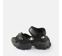 Buffalo - Sandalias de cuña Binary 0 - Vegan Nappa/Nubuck Negro - Talla 39