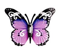 BinaryABC Decoración de mariposa de metal 3D para decoración de pared, decoración colgante para interiores y exteriores, decoración de jardín (morado)